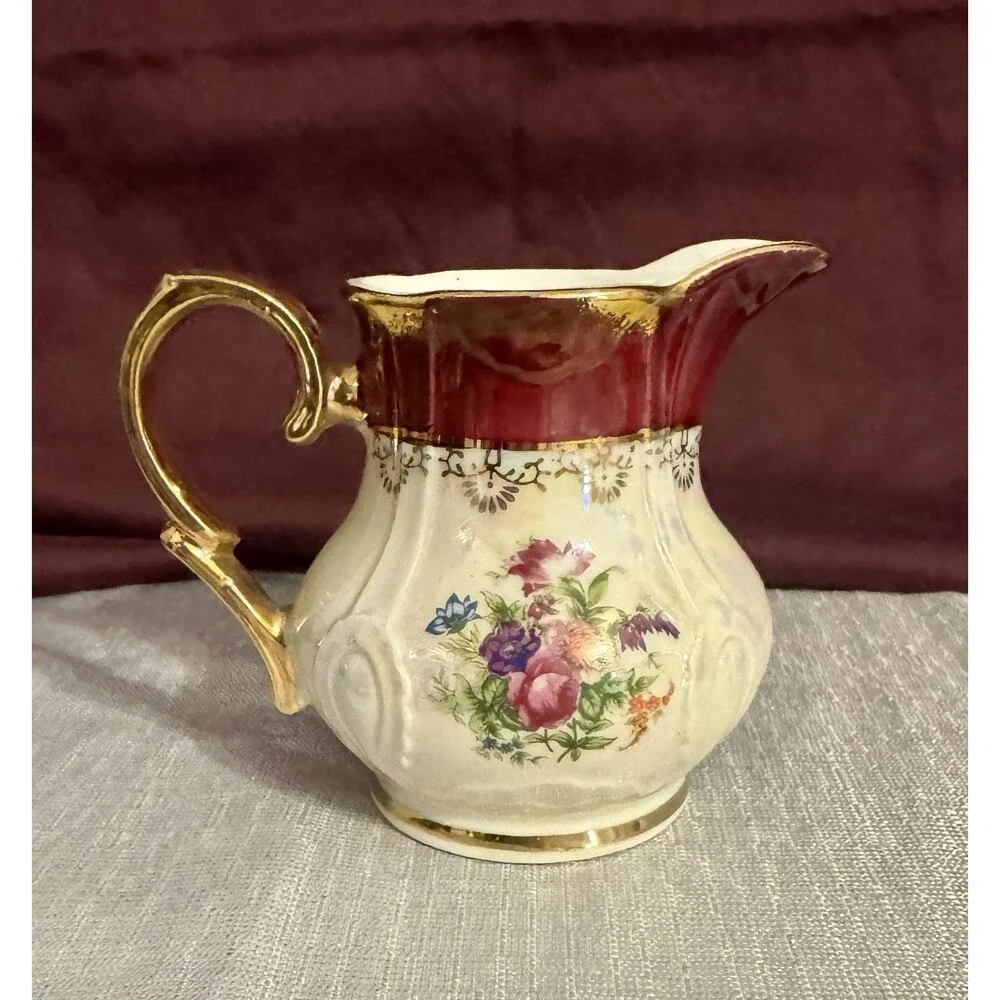 Vintage Sun Pottery China - Small Creamer Only~Hand Painted Floral - Japan